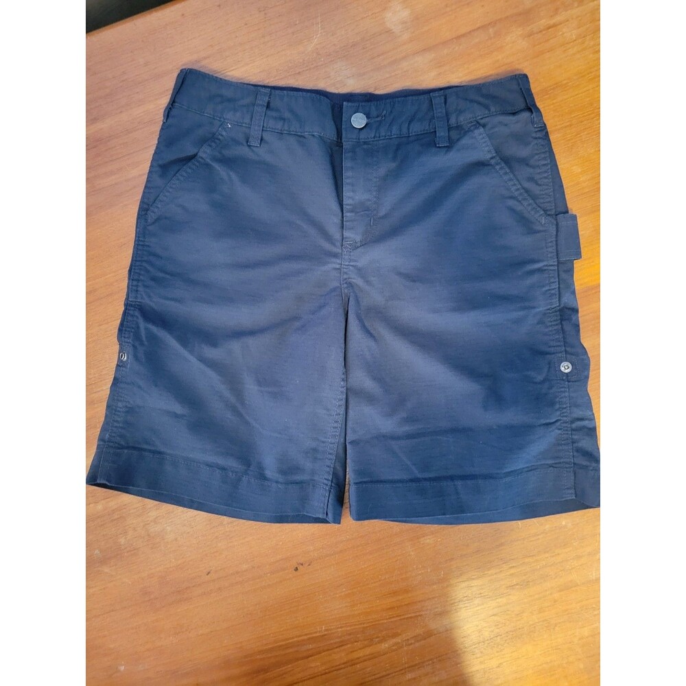 Carhartt Women’s Dark Navy 8 Canvas Work Shorts Rugged Loose Fit Stretch Blue